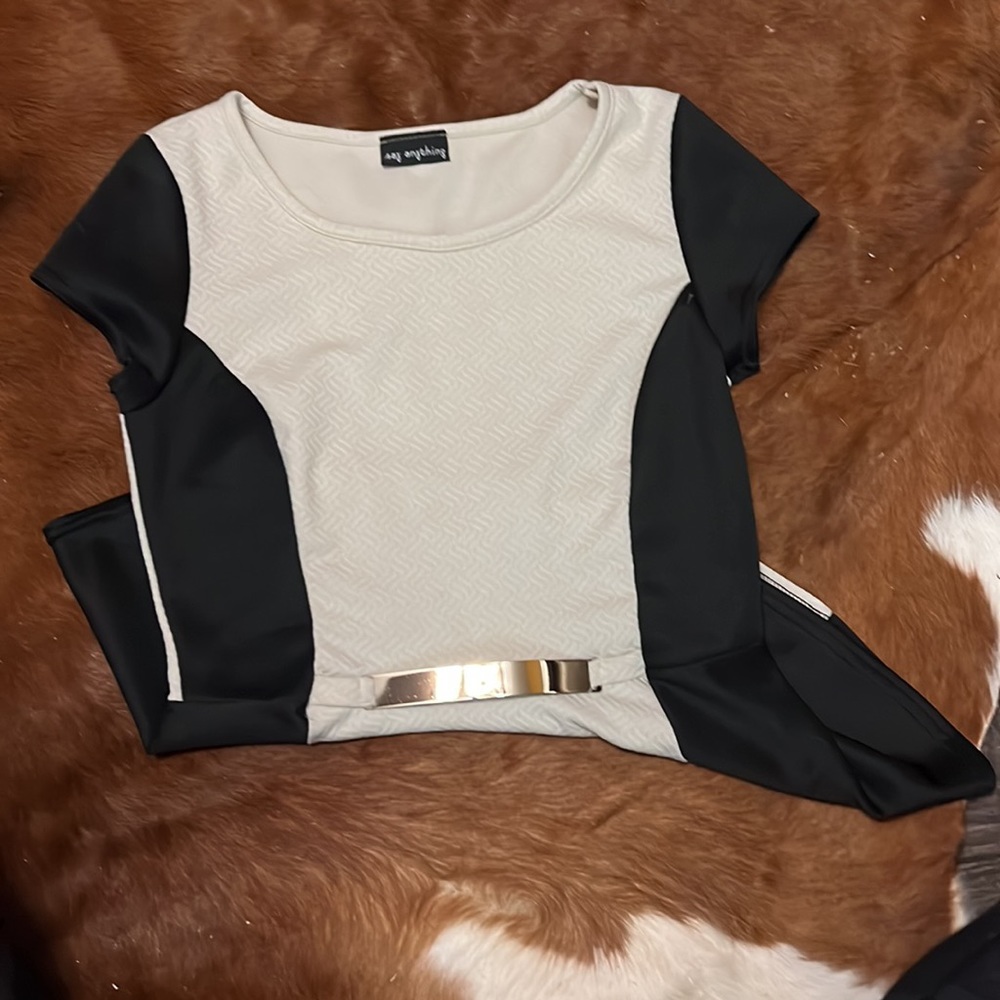 Black & White peplum top
